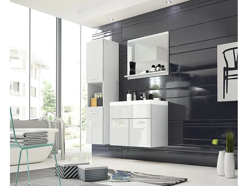 MINIO go for it, Meuble de salle de bain MONTANA en couleur blanc/blanc brillant