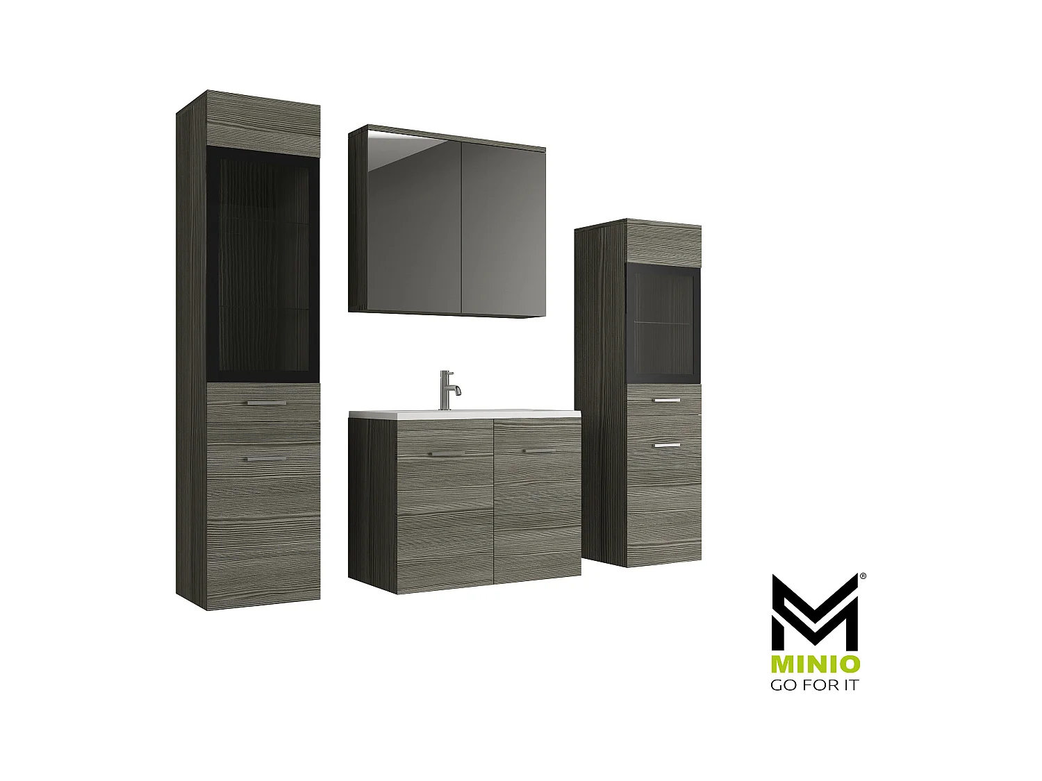 MINIO go for it, Meble łazienkowe MARIT II w kolorze sosna bodega