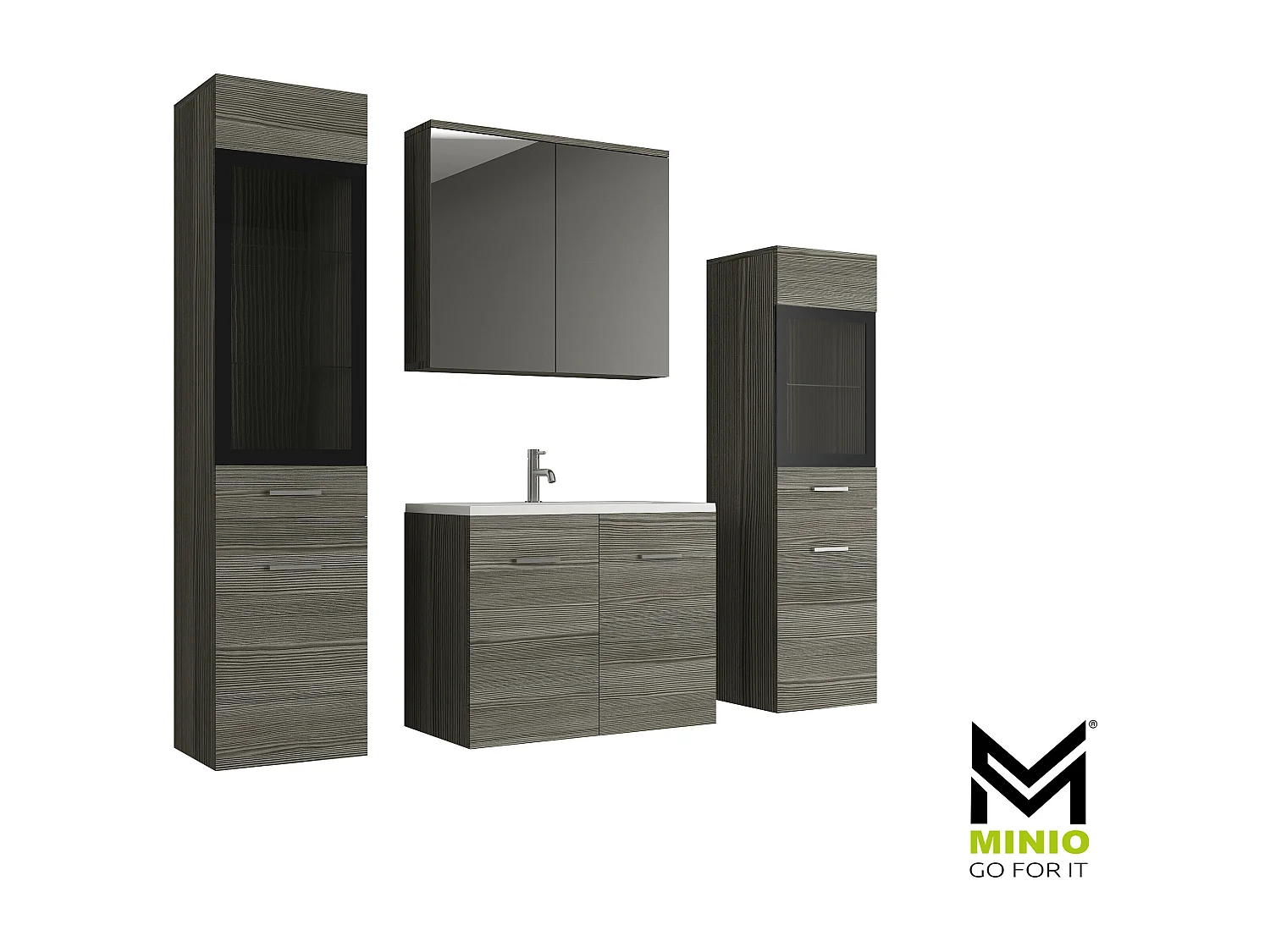 MINIO go for it, Meuble de salle de bain MARIT II en pin bodega