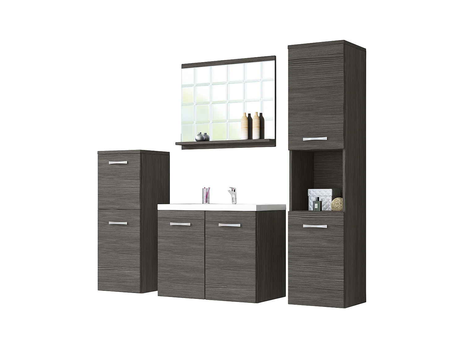 MINIO go for it, Meble łazienkowe MALAGA w kolorze sosna bodega