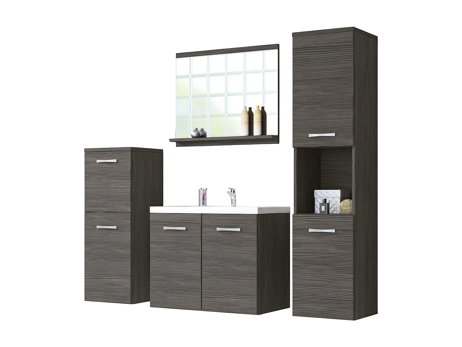 MINIO go for it, Meuble de salle de bain MALAGA en pin bodega