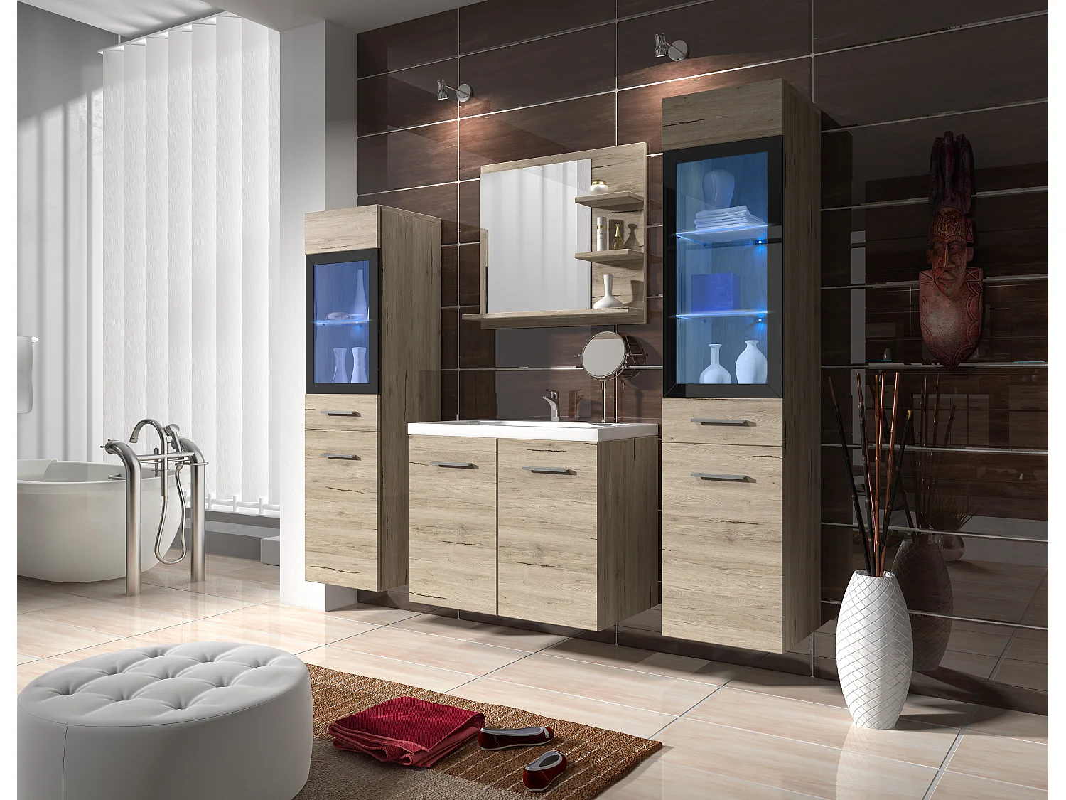 MINIO go for it, Meuble de salle de bain MARIT I en chêne couleur san remo