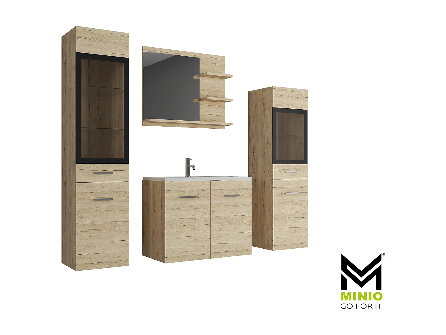 MINIO go for it, Meuble de salle de bain MARIT I en chêne couleur san remo