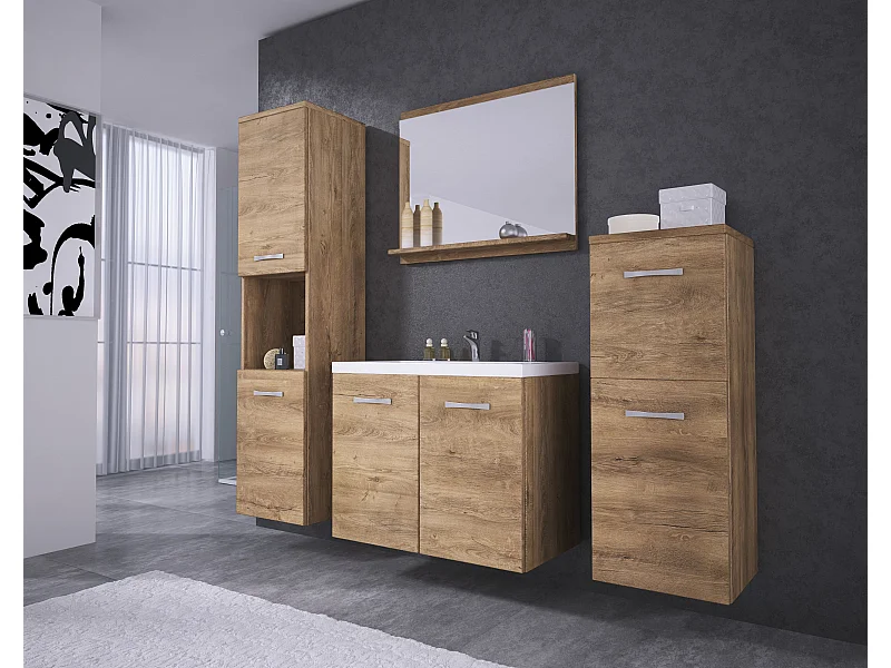 MINIO go for it, Meble łazienkowe MALAGA w kolorze dąb lefkas