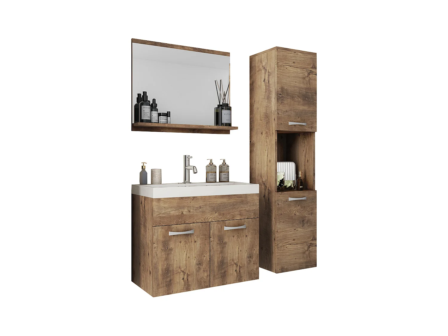 MINIO go for it, Meuble de salle de bain MONTANA en couleur châtaigne