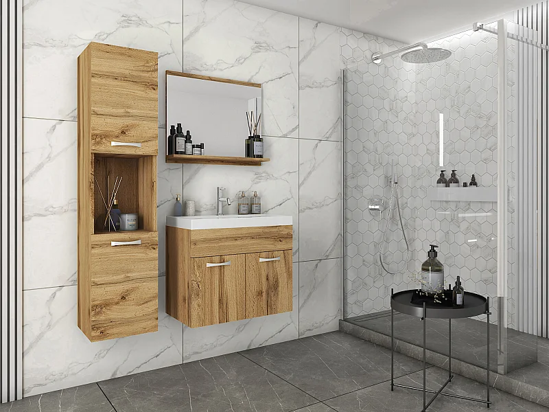 MINIO go for it, Meuble de salle de bain MONTANA en couleur châtaigne