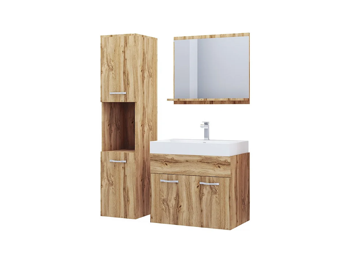 MINIO go for it, Meble łazienkowe MONTANA w kolorze dąb wotan