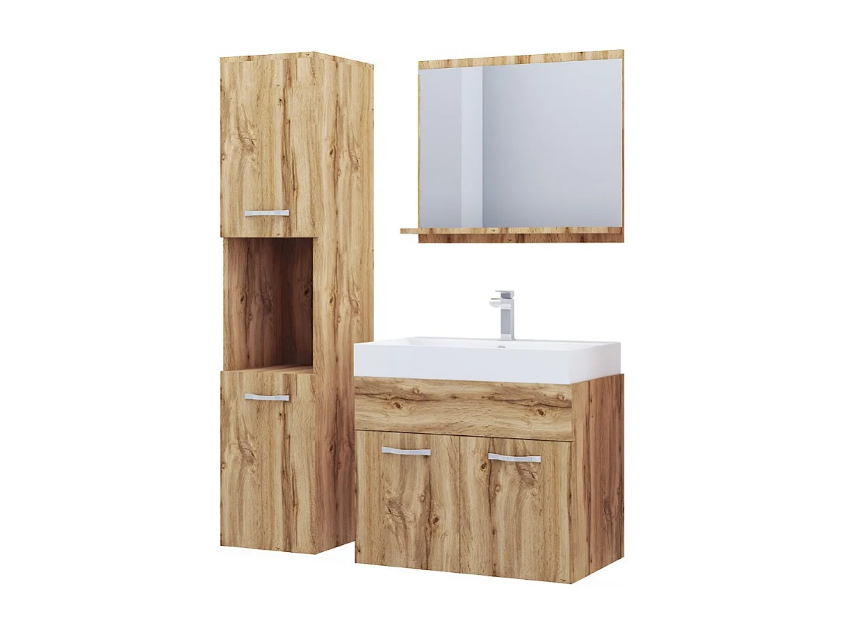 MINIO go for it, Meble łazienkowe MONTANA w kolorze dąb wotan