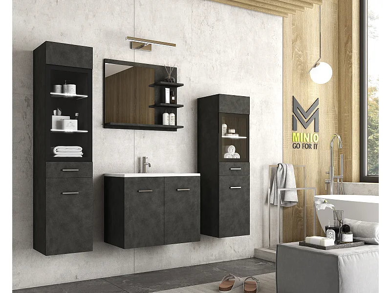 MINIO go for it, Meuble de salle de bain MARIT I dans la couleur matelas, avec éclairage LED