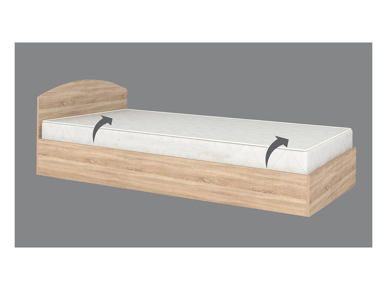 Letto singolo contenitore per cameretta design moderno 200x90 rovere sonoma LG10