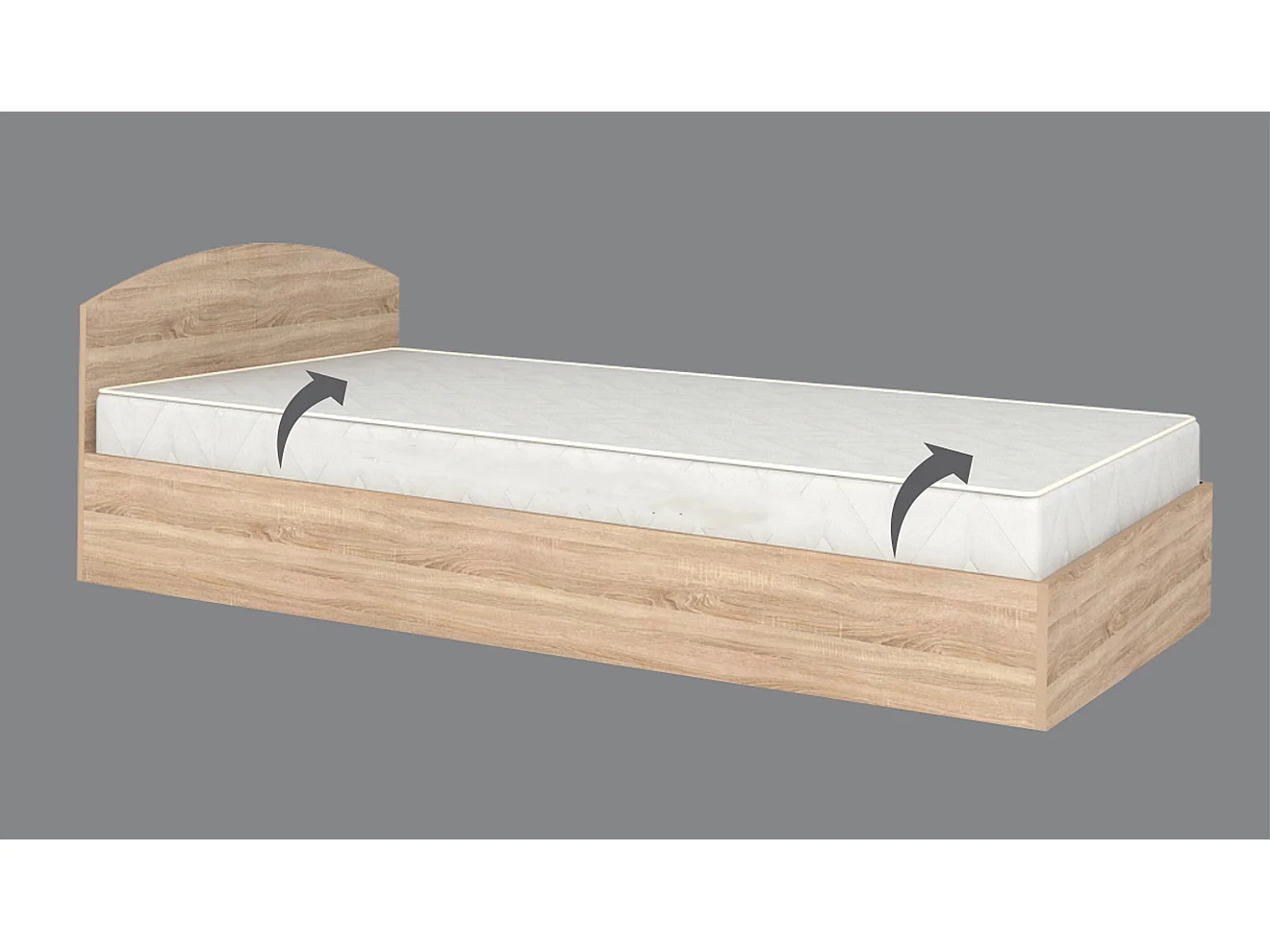 Letto singolo contenitore per cameretta design moderno 200x90 rovere sonoma LG10