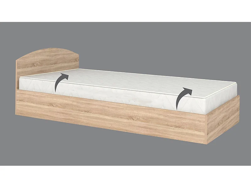 Letto singolo contenitore per cameretta design moderno 200x90 rovere sonoma LG10