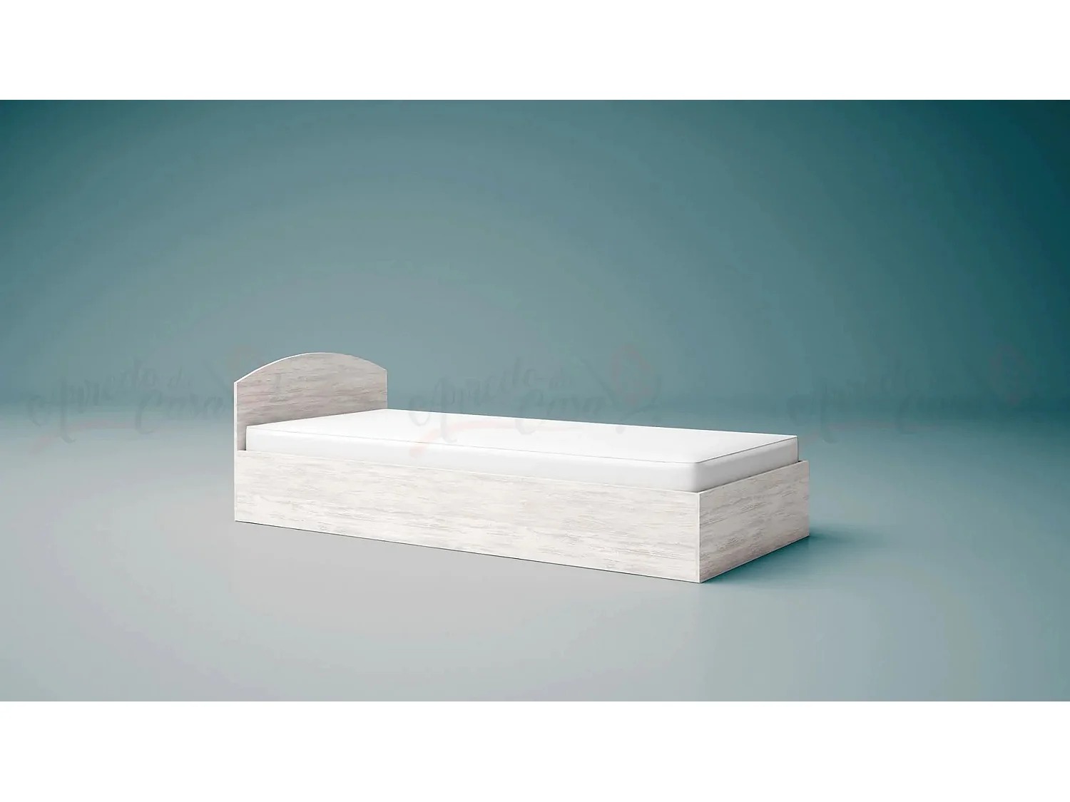 Letto singolo contenitore per cameretta design moderno 200x90 bianco legno LG10