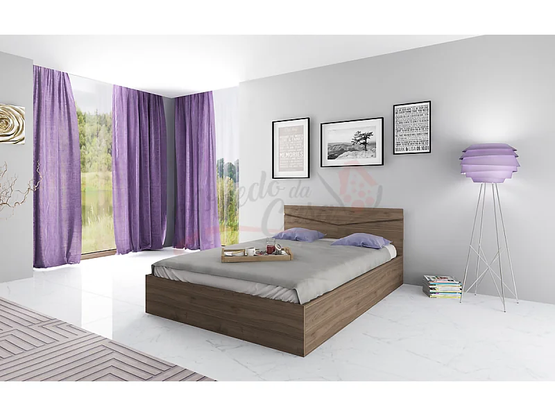 Letto contenitore una piazza e mezza effetto legno 190x71 noce chiaro LI2010