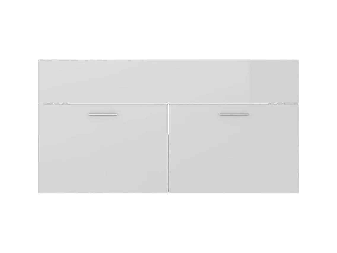 Prolenta Premium -  Armoire d'évier avec lavabo intégré Blanc brillant