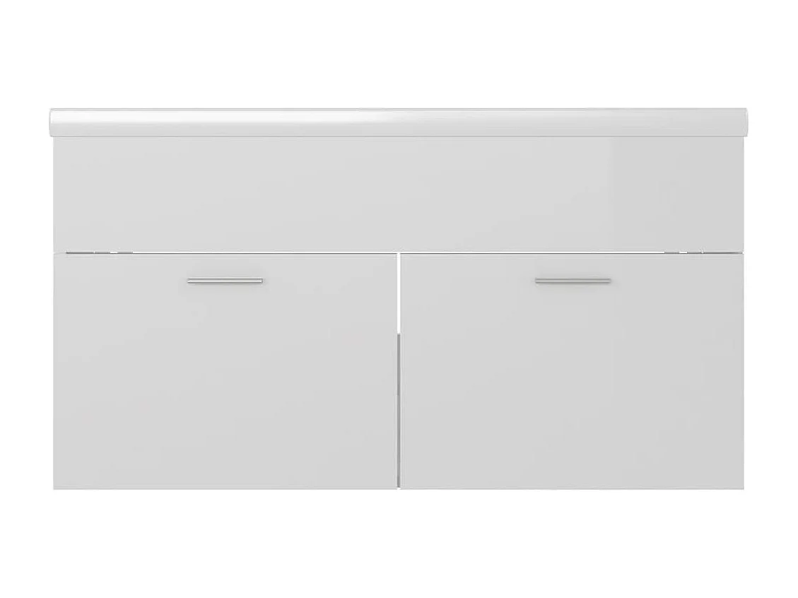 Prolenta Premium -  Armoire d'évier avec lavabo intégré Blanc brillant