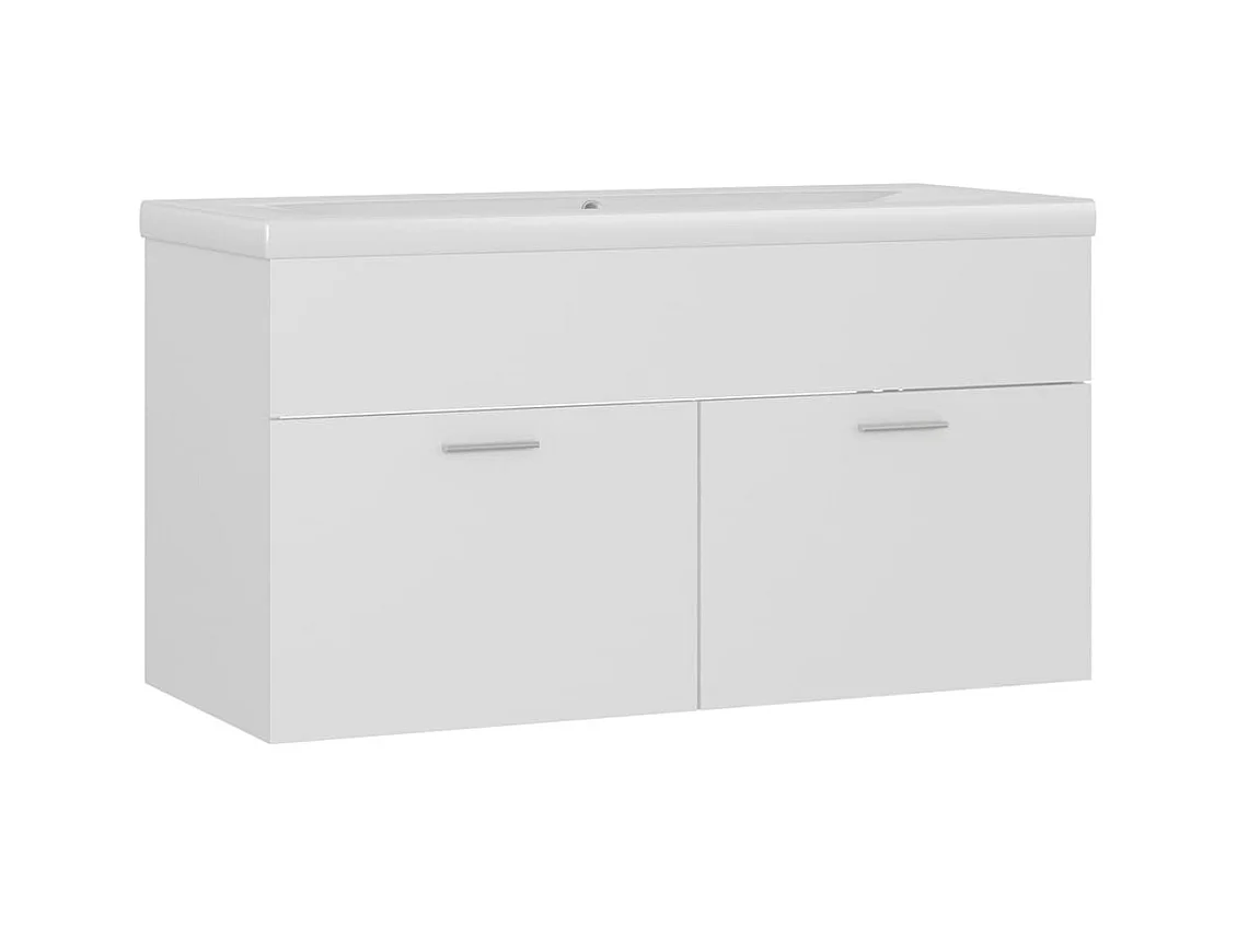 Prolenta Premium -  Armoire d'évier avec lavabo intégré Blanc Bois d'ingénierie