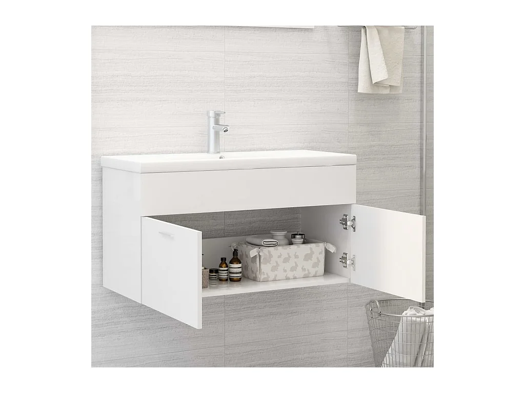 Prolenta Premium -  Mueble con lavabo madera de ingeniería blanco