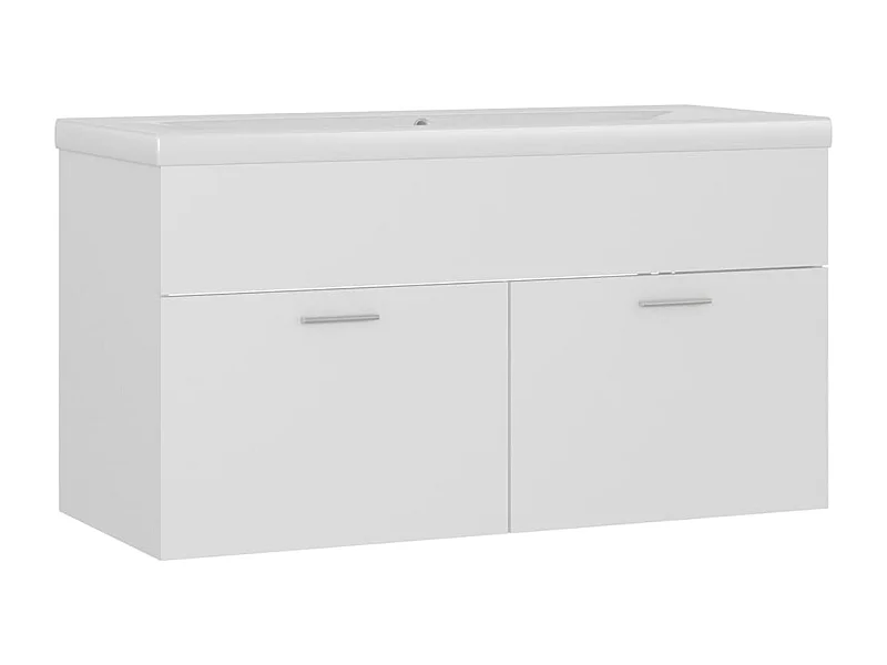 Prolenta Premium -  Armoire d'évier avec lavabo intégré Blanc Bois d'ingénierie