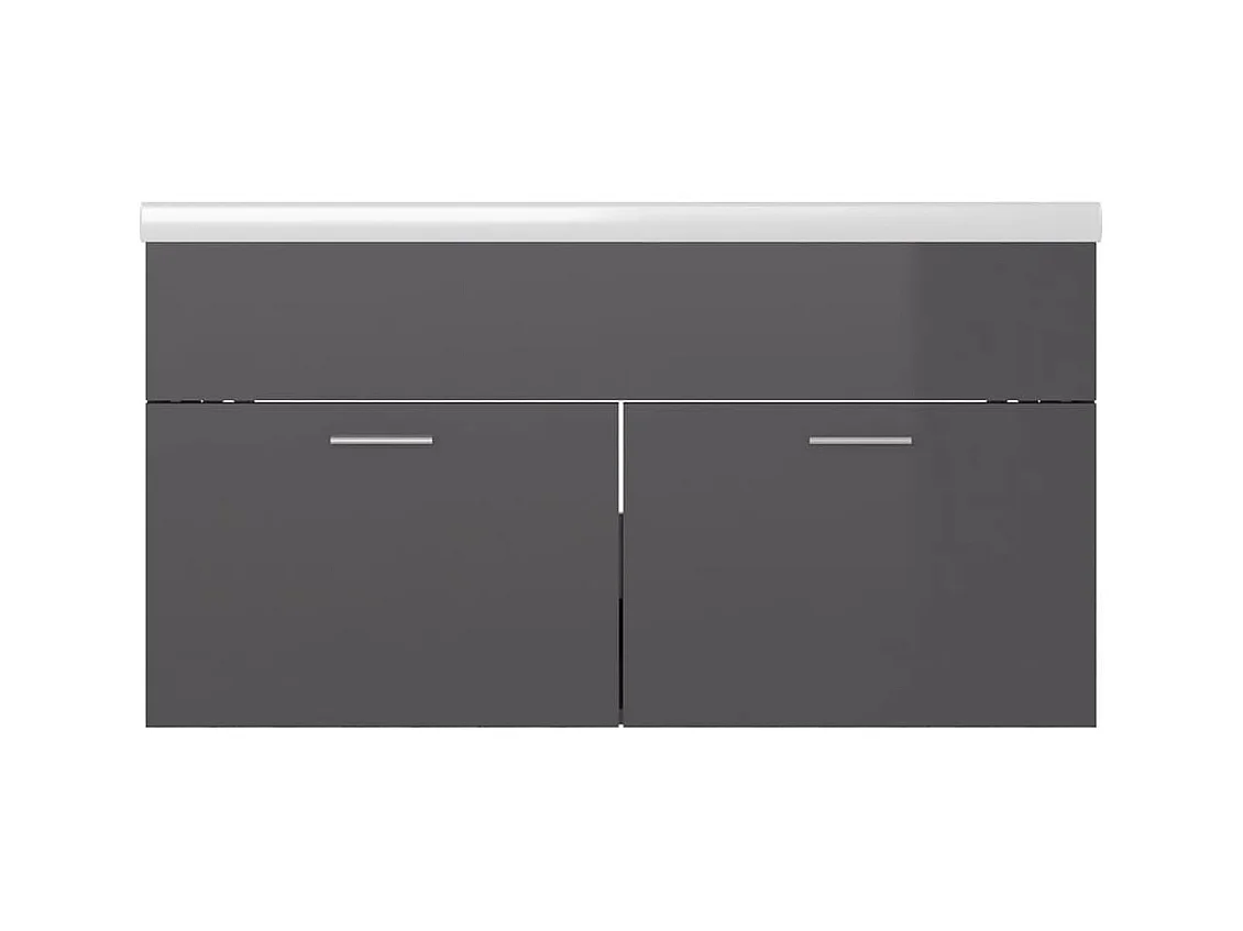 Prolenta Premium -  Mueble con lavabo madera de ingeniería gris brillante