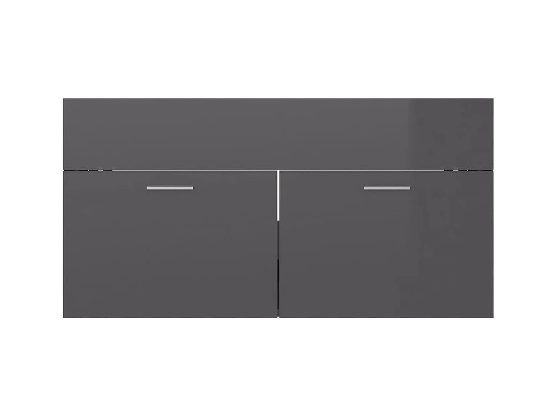 Prolenta Premium -  Mueble con lavabo madera de ingeniería gris brillante