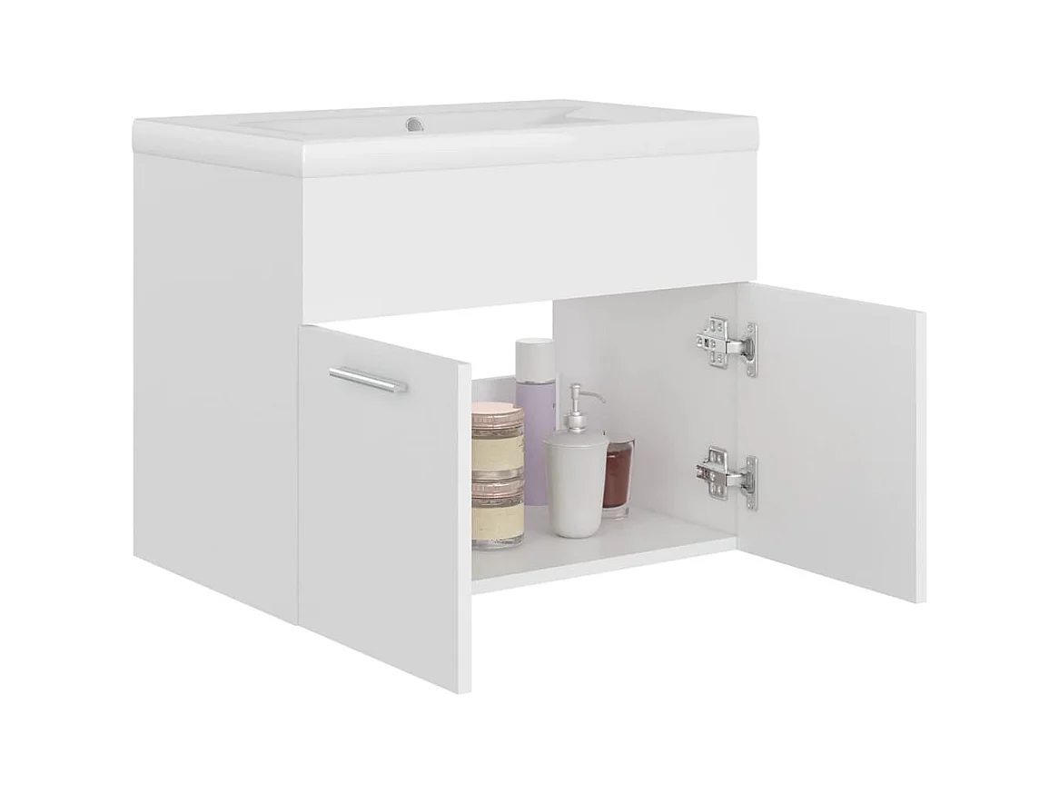 Prolenta Premium -  Armoire d'évier avec lavabo intégré Blanc Aggloméré