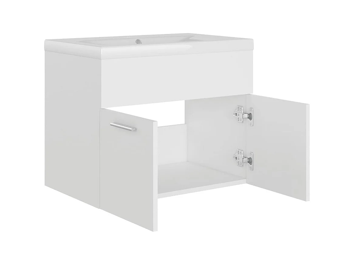 Prolenta Premium -  Armoire d'évier avec lavabo intégré Blanc Aggloméré
