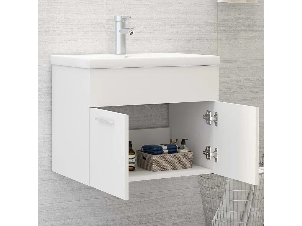 Prolenta Premium -  Mobile Bagno con Lavabo Integrato Bianco in Truciolato