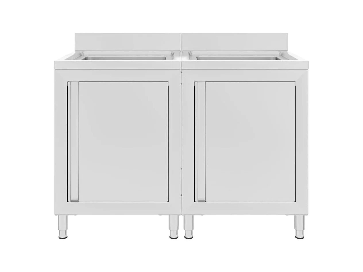 Prolenta Premium -  Mobiletti da Cucina con Lavandino 2 pz in Acciaio Inox