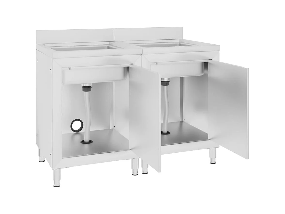 Prolenta Premium -  Mobiletti da Cucina con Lavandino 2 pz in Acciaio Inox