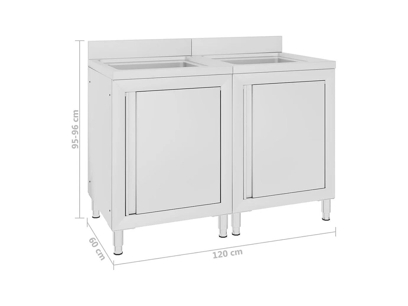 Prolenta Premium -  Mobiletti da Cucina con Lavandino 2 pz in Acciaio Inox