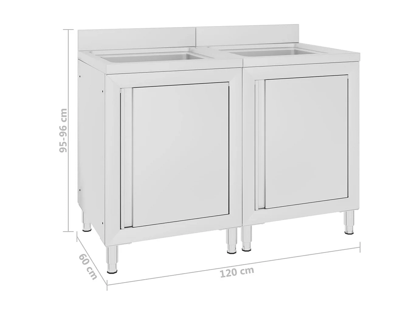 Prolenta Premium -  Éviers de cuisine commerciaux 2 pcs Acier inoxydable