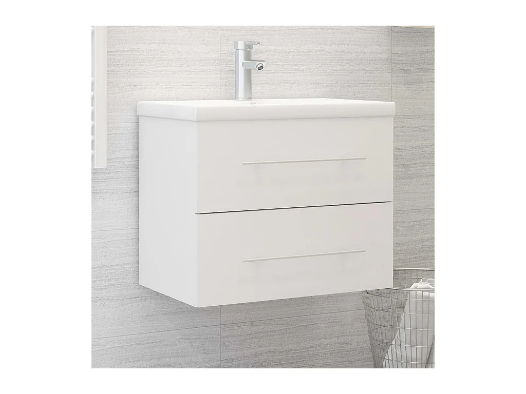 Prolenta Premium -  Waschbeckenunterschrank Weiß 60x38,5x48 cm Holzwerkstoff