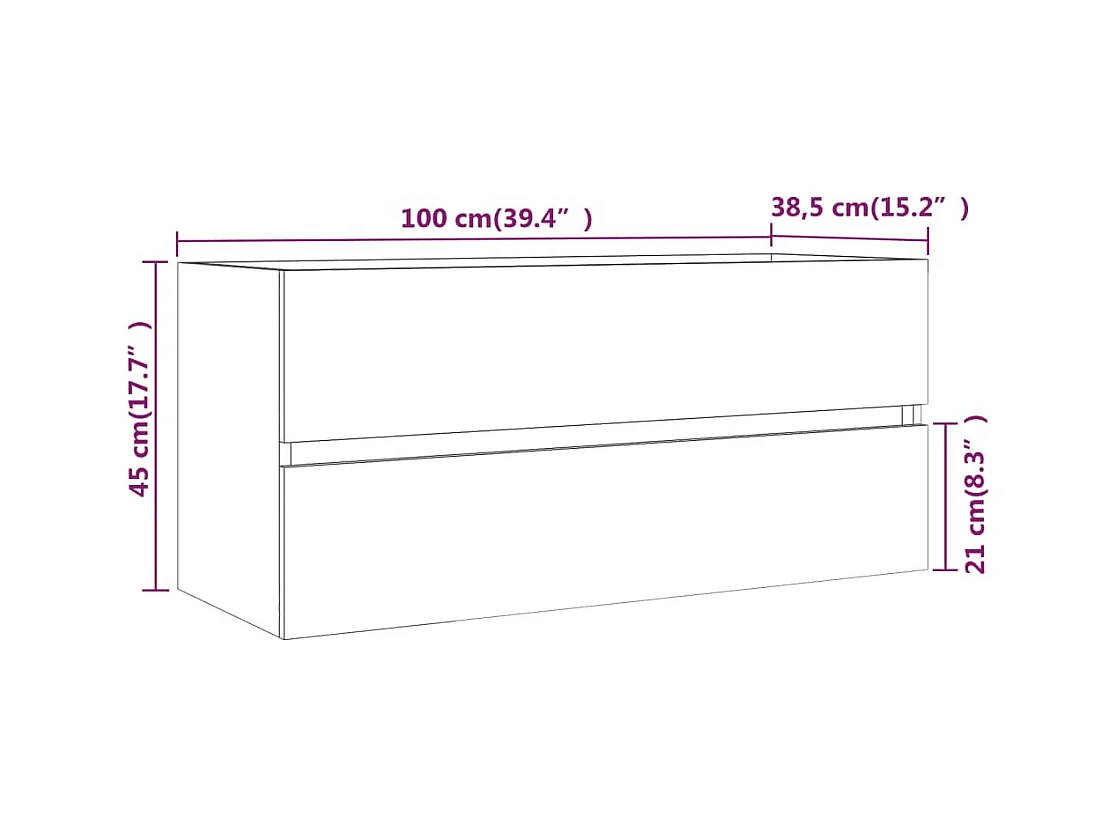 Prolenta Premium -  Armoire d'évier Sonoma gris 100x38,5x45 cm Bois d'ingénierie