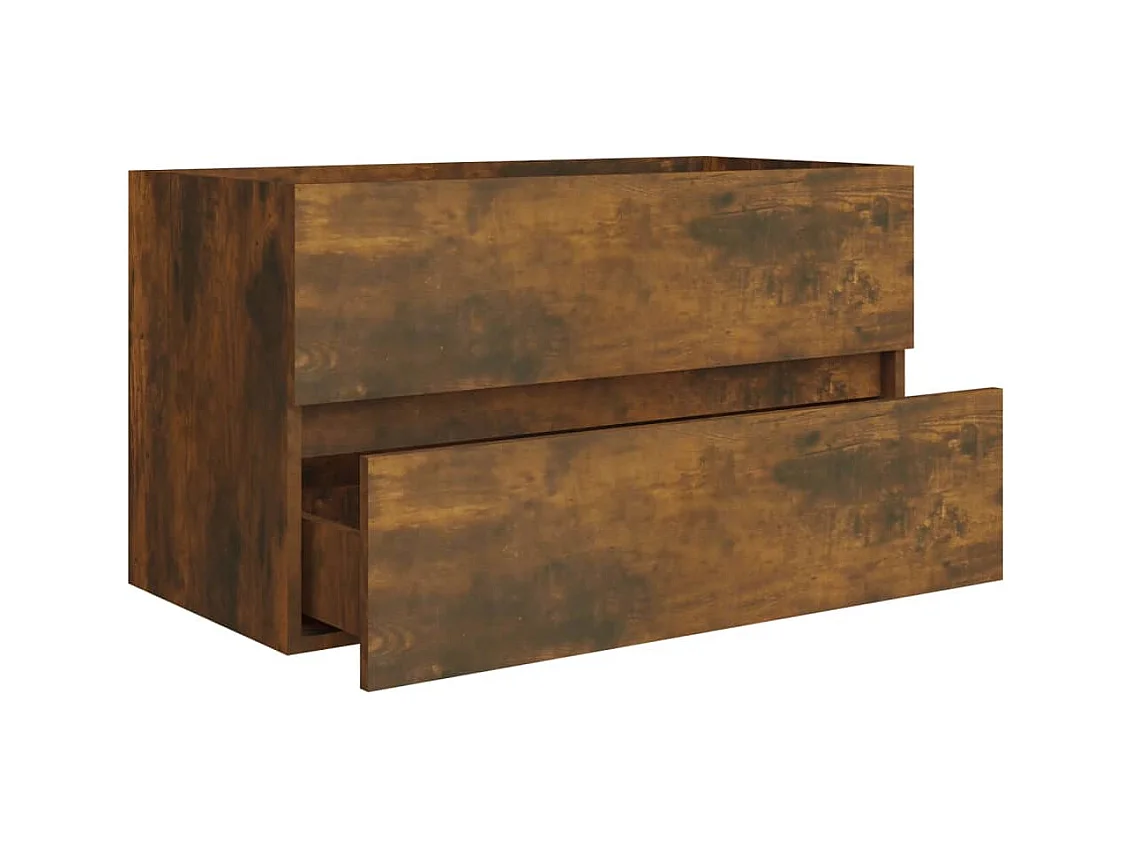 Prolenta Premium -  Armoire de lavabo Chêne fumé 80x38,5x45 cm Bois d'ingénierie