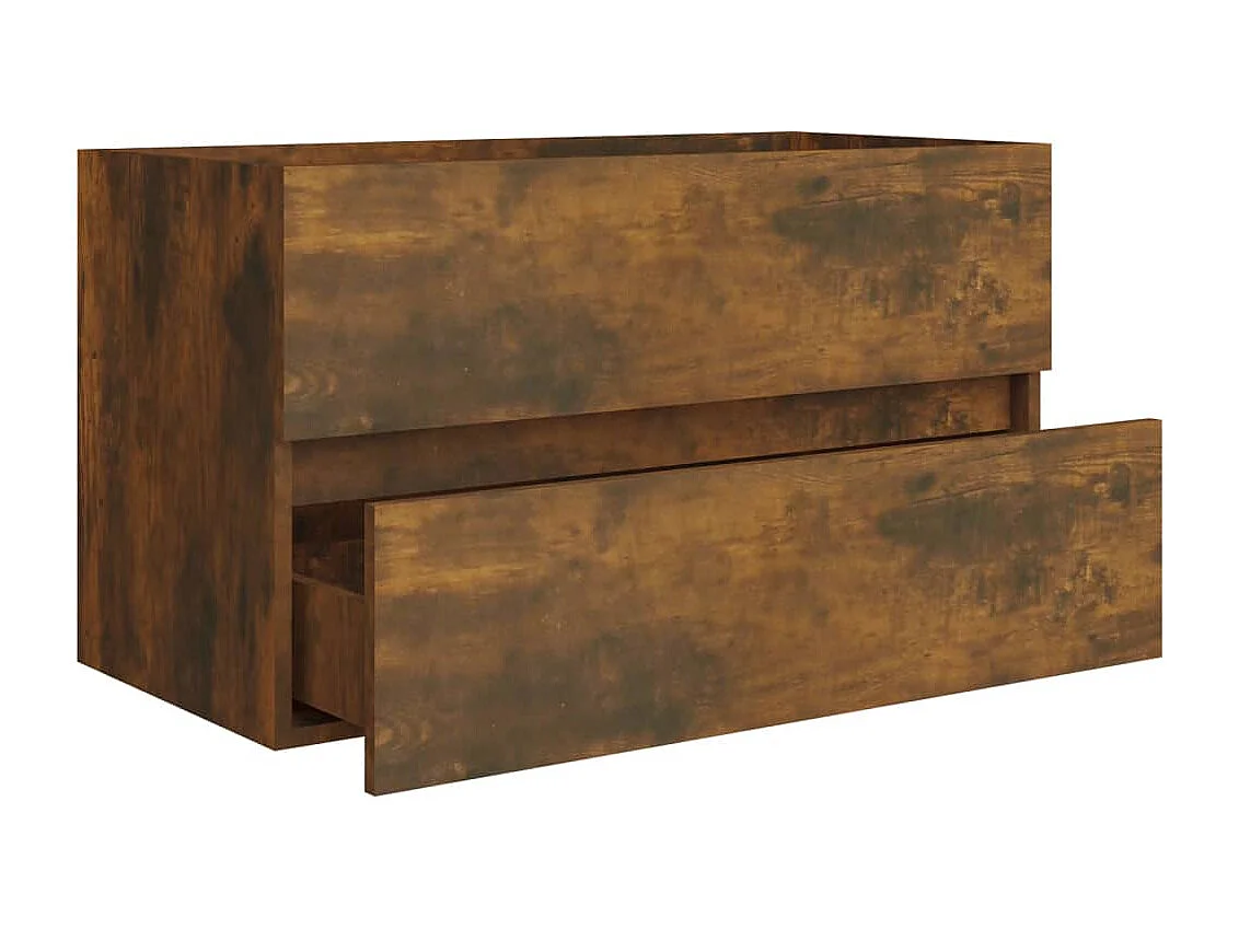 Prolenta Premium -  Armoire de lavabo Chêne fumé 80x38,5x45 cm Bois d'ingénierie