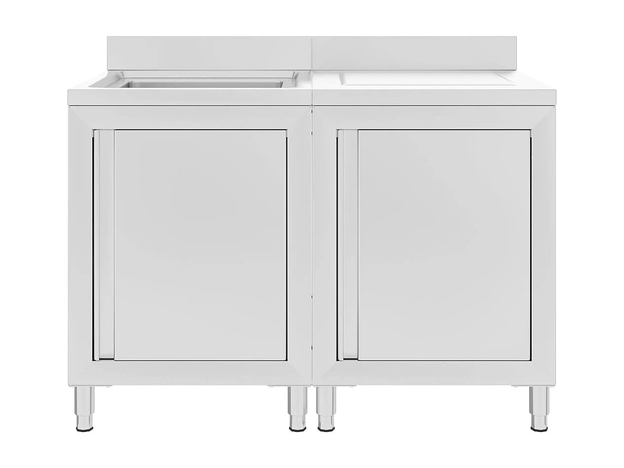 Prolenta Premium -  Mobiletto da Cucina con Lavandino in Acciaio Inox 120x60x96 cm