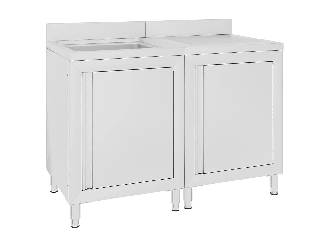 Prolenta Premium -  Mobiletto da Cucina con Lavandino in Acciaio Inox 120x60x96 cm