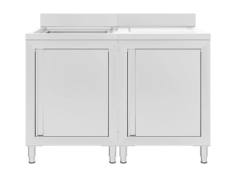 Prolenta Premium -  Mobiletto da Cucina con Lavandino in Acciaio Inox 120x60x96 cm