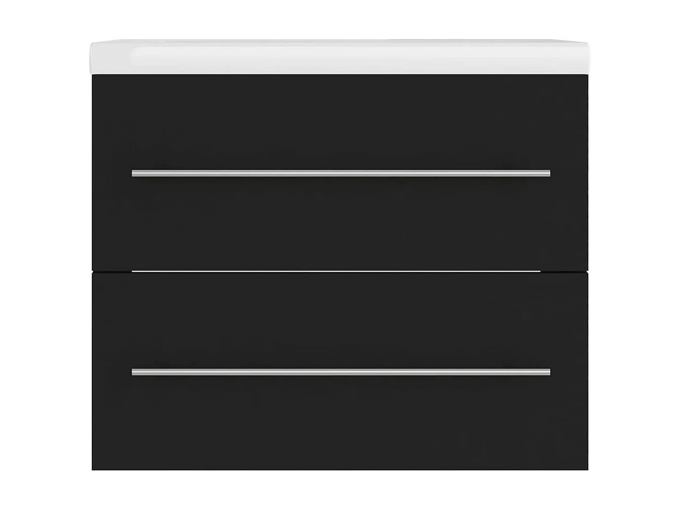 Prolenta Premium -  Waschbeckenunterschrank mit Einbaubecken Schwarz Holzwerkstoff