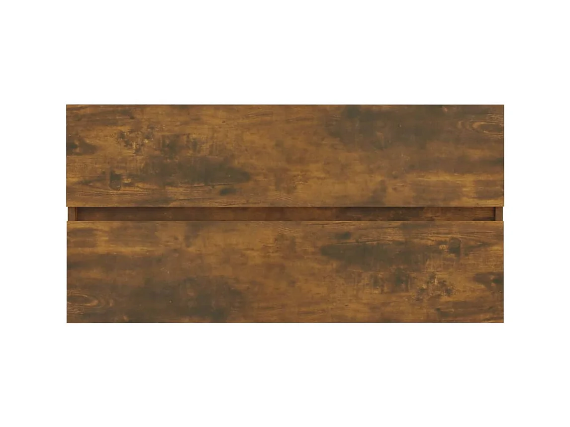 Prolenta Premium -  Armoire de lavabo Chêne fumé 90x38,5x45 cm Bois d'ingénierie