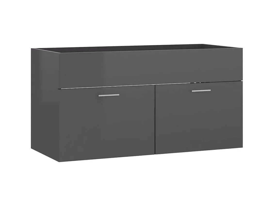Prolenta Premium -  Wastafelkast 90x38,5x46 cm bewerkt hout hoogglans grijs