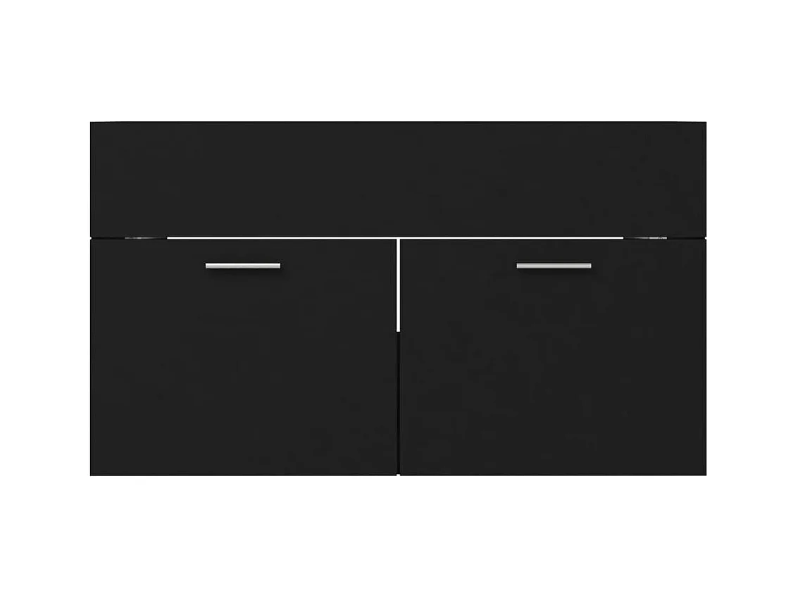 Prolenta Premium -  Mobile Sottolavabo Nero 80x38,5x46 cm in Legno Multistrato