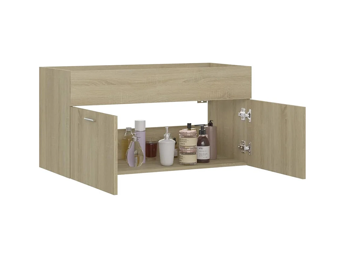 Prolenta Premium -  Waschbeckenunterschrank Sonoma-Eiche 90x38,5x46cm Holzwerkstoff