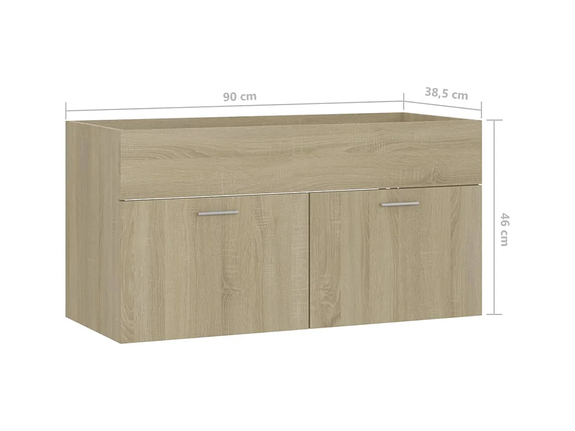 Prolenta Premium -  Waschbeckenunterschrank Sonoma-Eiche 90x38,5x46cm Holzwerkstoff