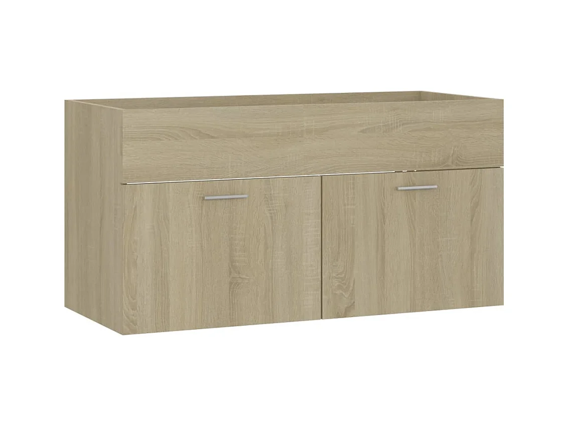 Prolenta Premium -  Armario para lavabo contrachapada color roble 90x38,5x46 cm