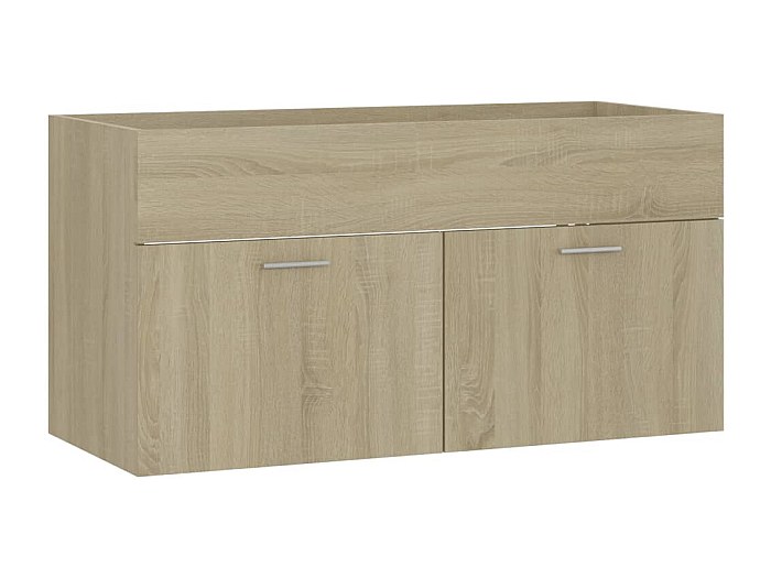 VidaXL Mobile Sospeso Per Lavabo Bagno 90x38,5x46 Cm Rovere Sonoma Multistrato