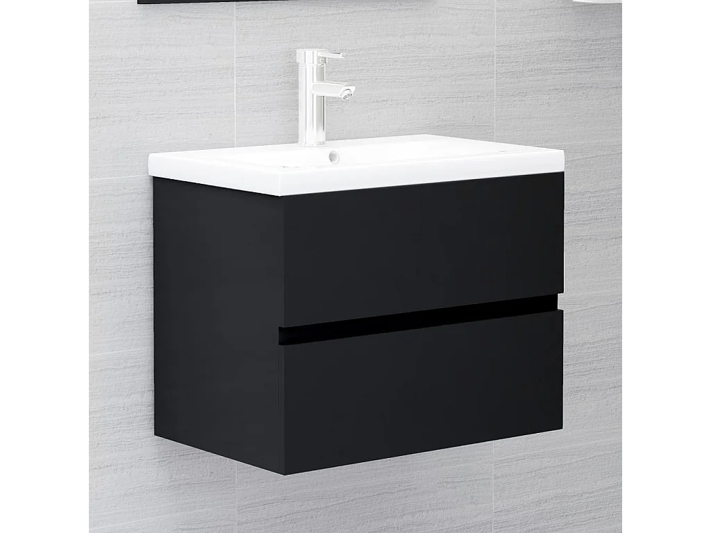 Prolenta Premium -  Mobile Lavabo Nero 60x38,5x45 cm in Legno Multistrato