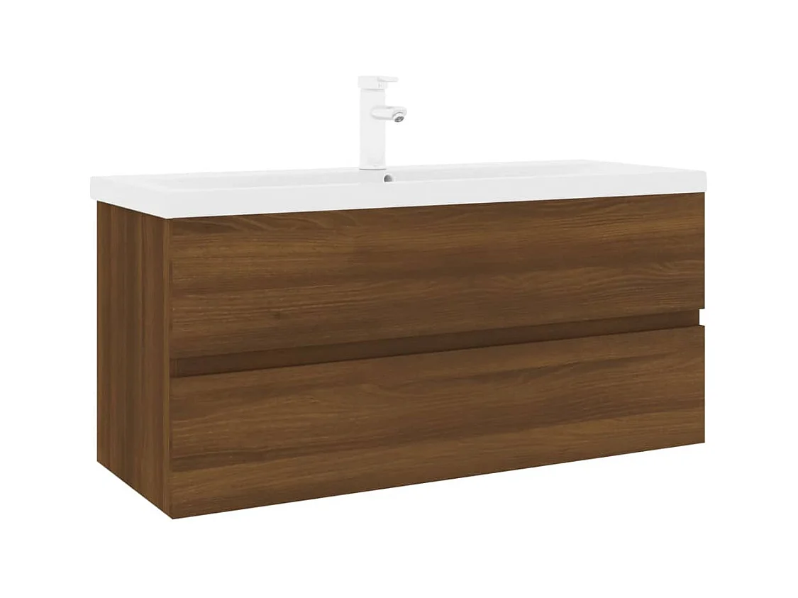 Prolenta Premium -  Mueble de baño con lavabo madera contrachapada marrón roble