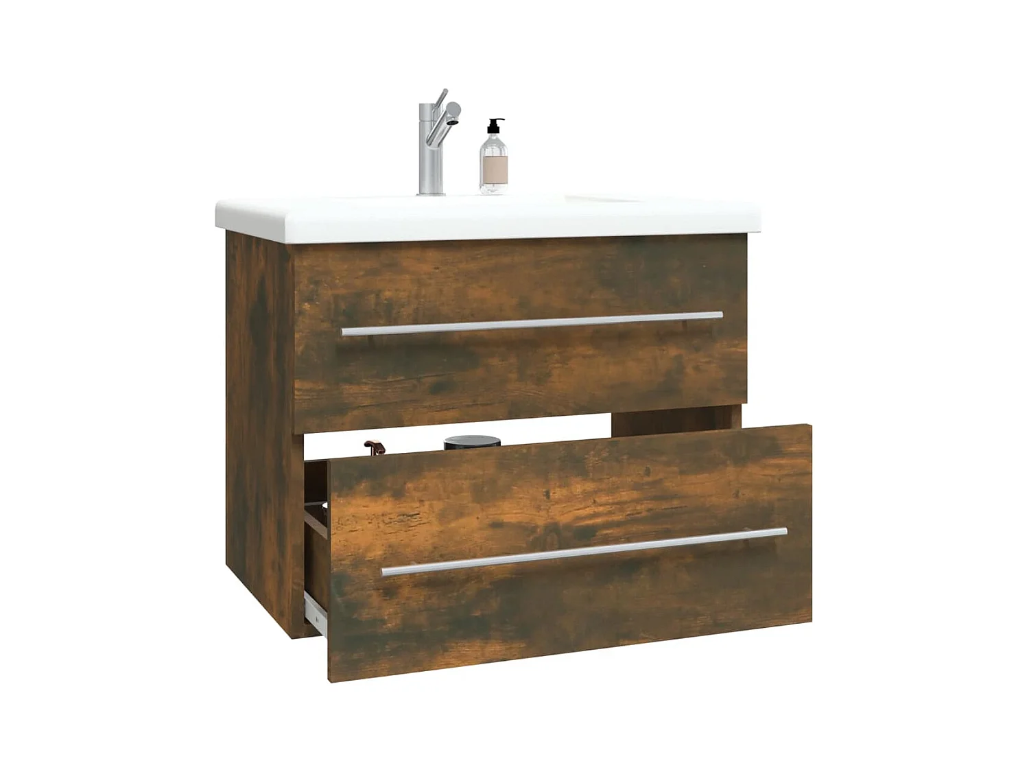 Prolenta Premium -  Waschbeckenschrank Räuchereiche 60x38,5x48 cm Holzwerkstoff